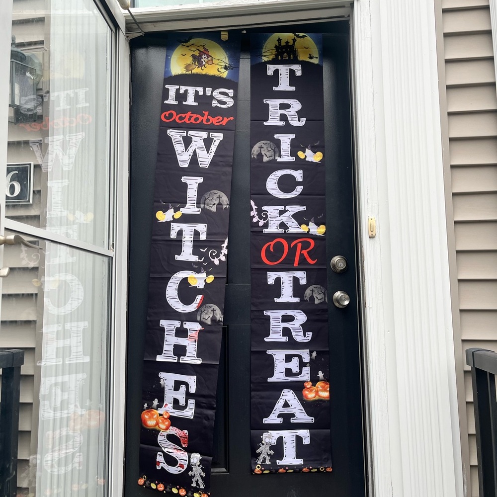 2 Pack Halloween “It’s October Witches” & “Trick or Treat” Door Length Banners